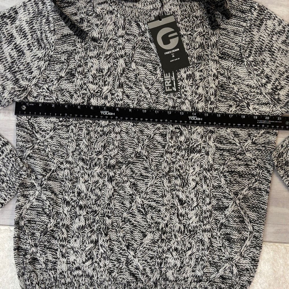 Fried Denim Premium Denim Collection Knitted Sweater Hooded New w Tags Medium - Picture 5 of 5